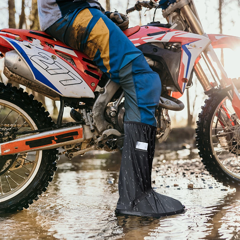 High Tube Rain Shoe Cover Reusable Cycling Bike Rain Boot Rainproof Shoes Cover Motorcycle Rain Boot for Motorcycle Riding Bike