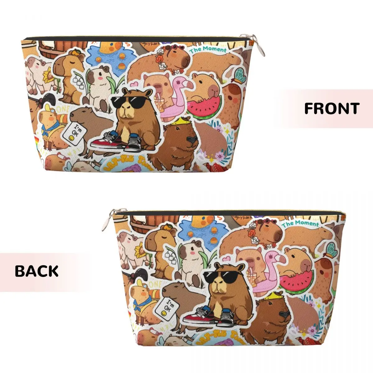 Custom Cute Giant Cavy Capybara Collage Makeup Bag for Women Travel Cosmetic Organizer Fashion Storage Toiletry Bags