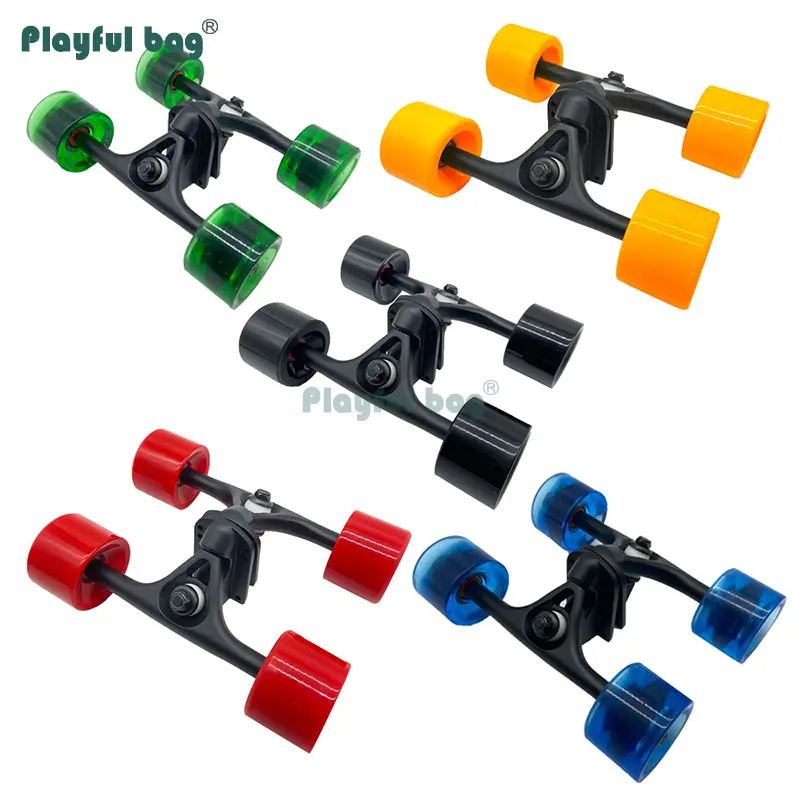 Playful bag 7 inch Paris Trucks for Longboard 70MM colorful big wheel 88A shock absorber Skateboard accessories kit AMB131