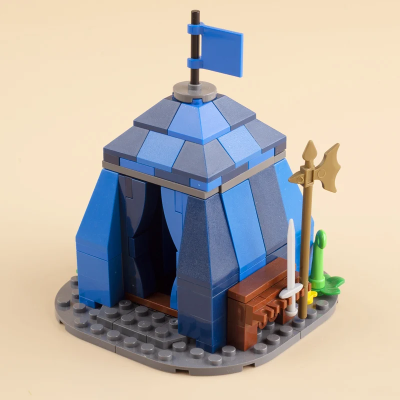 BRICKPANDA Mittelalterliche Militärburg Belagerungsmaschinen Bausteine Schlagring Lagerfeuer Katapulte Waffen Rack Rüstung Helme Ziegel Spielzeug 4