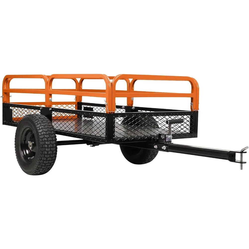 

garden dump carts, heavy duty yard cart, large 1500-pound capacity, steel yard trailer, utility trailer, hand pull or foot pedal