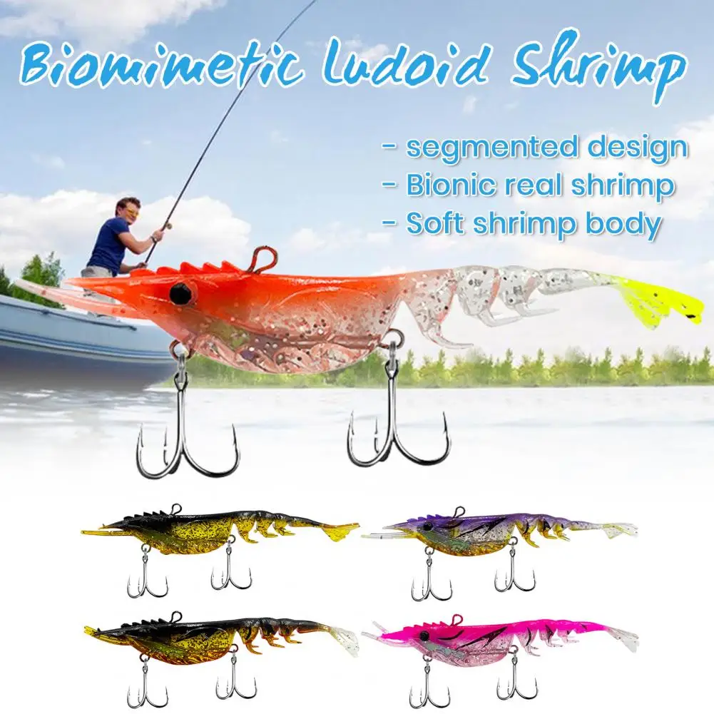 10.5CM Multi-jointed Shrimp Lure With Hook Realistic Stretch Rubber Artificial Colorful Shrimp Bait Fishing Accessories 새우 미끼