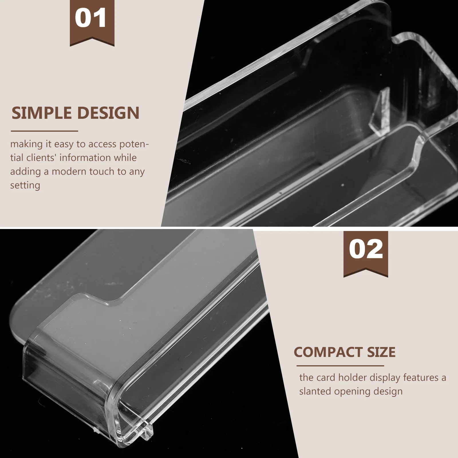 Support Transparent pour cartes de visite, 4 pièces, organisateur en acrylique pour réception de bureau et espace de travail, présentoir pour cartes