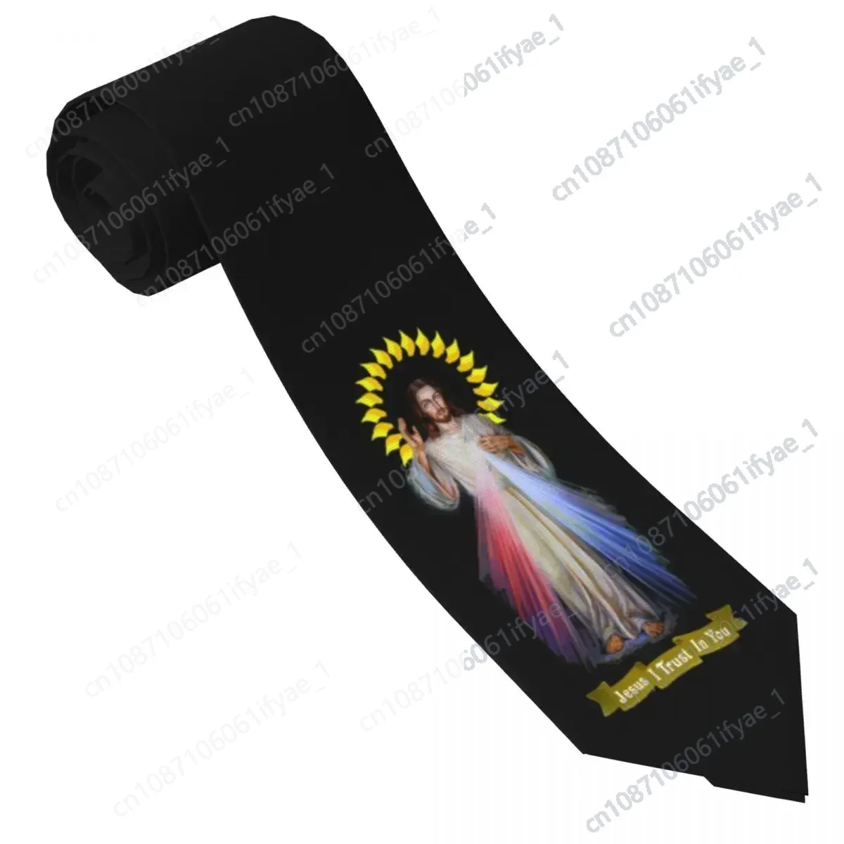 

Men's Tie Jesus Divine Mercy Neck Ties Jesus I Trust in You Cool Collar Tie Cosplay Party Great Quality Necktie Accessories