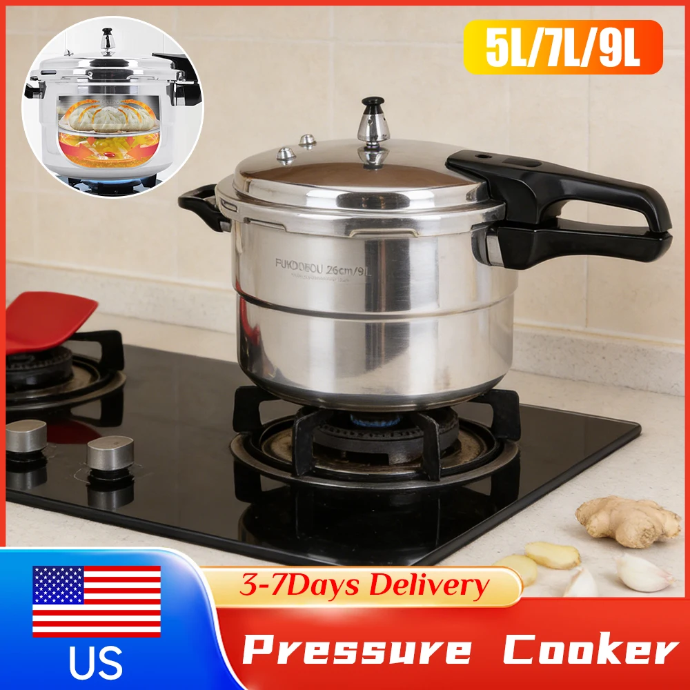 

Aluminum Alloy Pressure Cooker with Steamed Layer Thickened Household Commercial Pressure Canner for Gas & Induction Stoves New