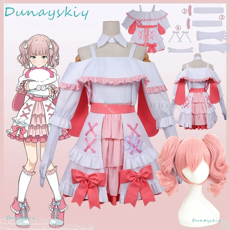 

YiNuo@Diamond Dust Hina Cosplay GIRLS BAND CRY Anime Costume Pink Kawaii Rabbit Cake Dress Sweet Lovely Lolita Halloween Christm