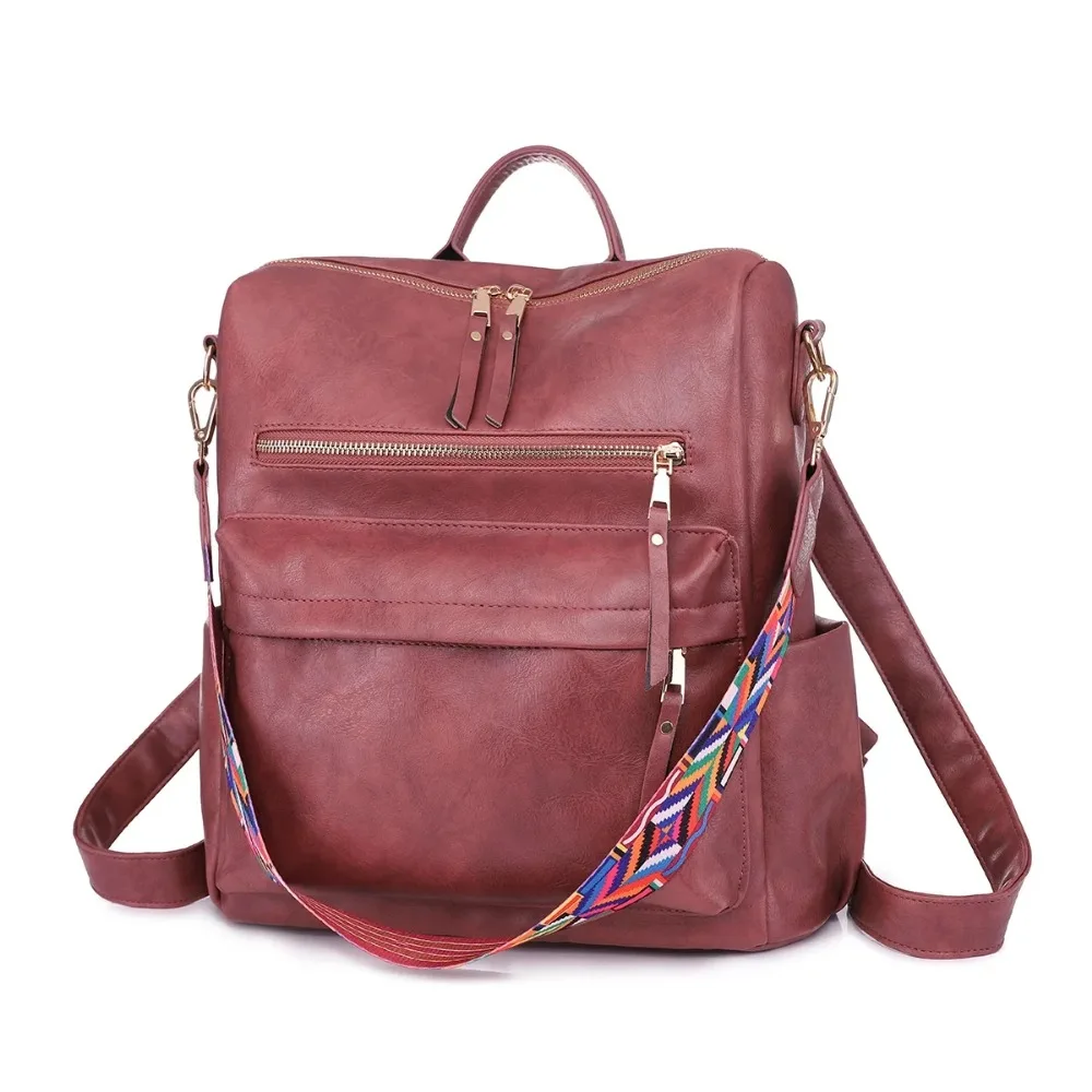 Bolso de mochila para mujer, mochila de viaje de diseñador, monederos, bolso de hombro de moda de PU para mujer