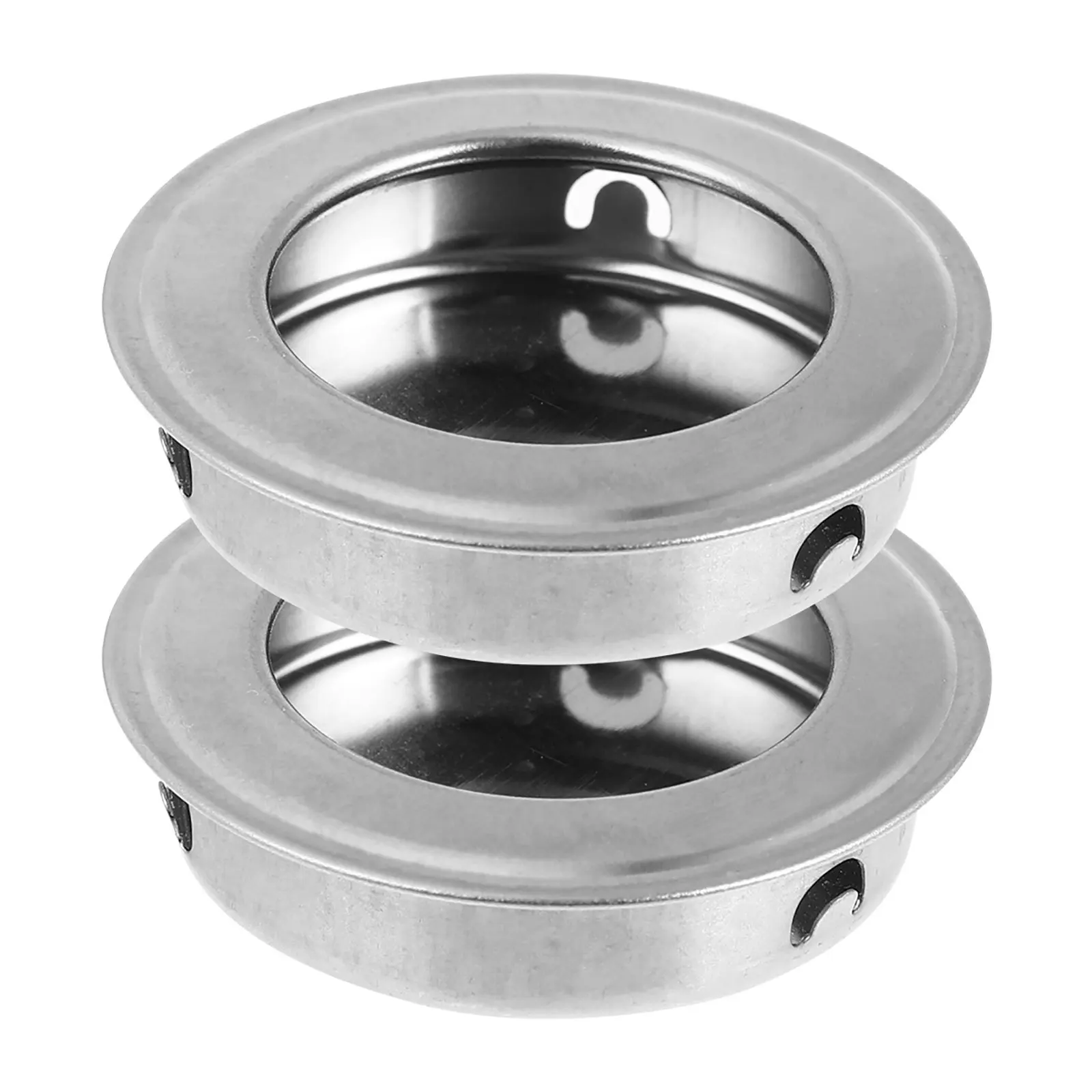 2 Buah Pegangan Baja Tahan Karat Tahan Lama Pegangan Pintu Bulat untuk Lemari Laci Perak Dipoles Tanpa Serpihan Mudah Dipasang Pegangan Pintu Bulat