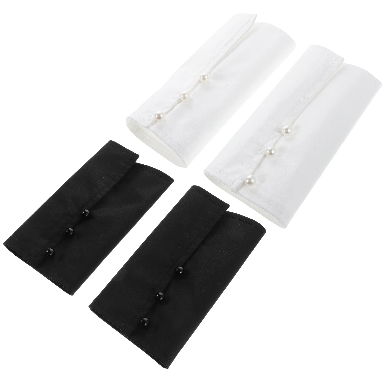 

2Pairs Decorative Cuffs Fake Cuff for Clothing Detachable Puff Sleeve Classic White Shirt Cuff Accessories Professional Business