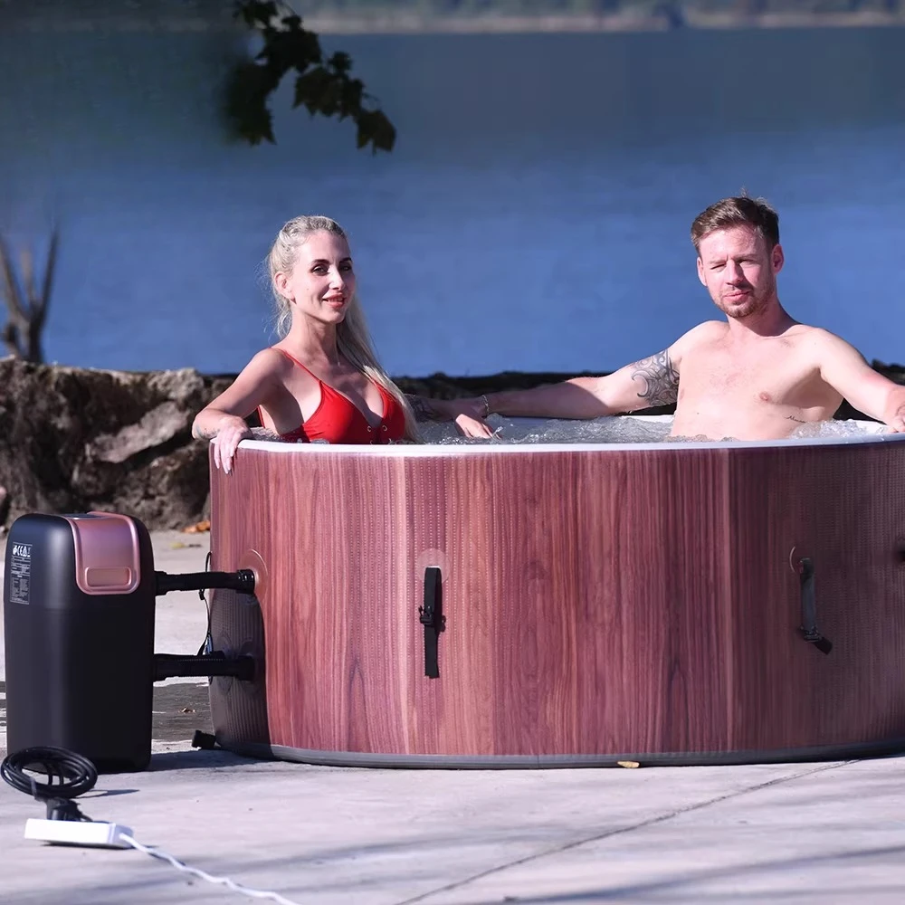 Inflatable Massage Bathtub Bubble Spa Pool Brushed Material Inflatable Bathtub, 155*68cm