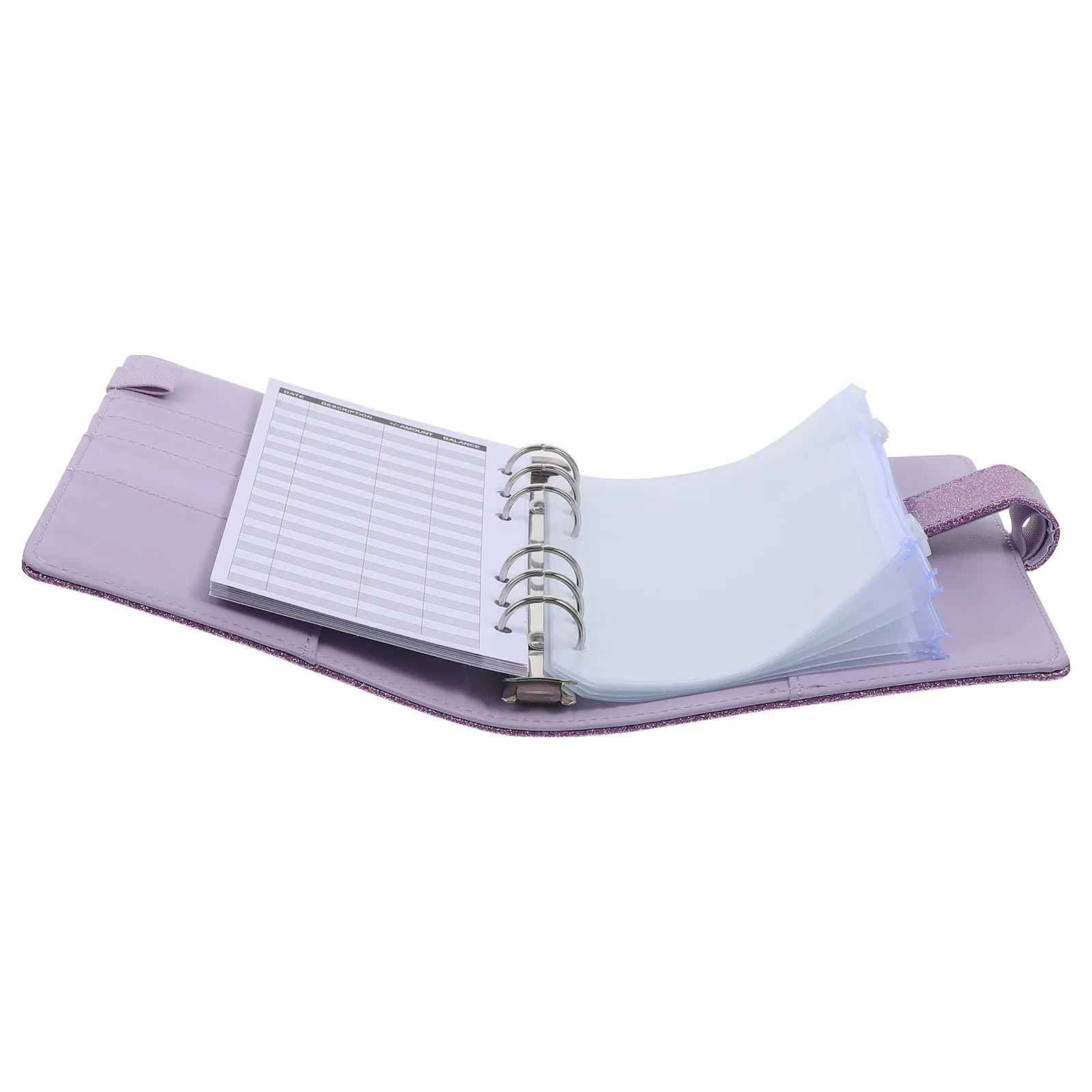 1 set di agenda per libri di budget con buste per contanti, custodia impermeabile in PVC per carte d'identità, carte da visita di credito