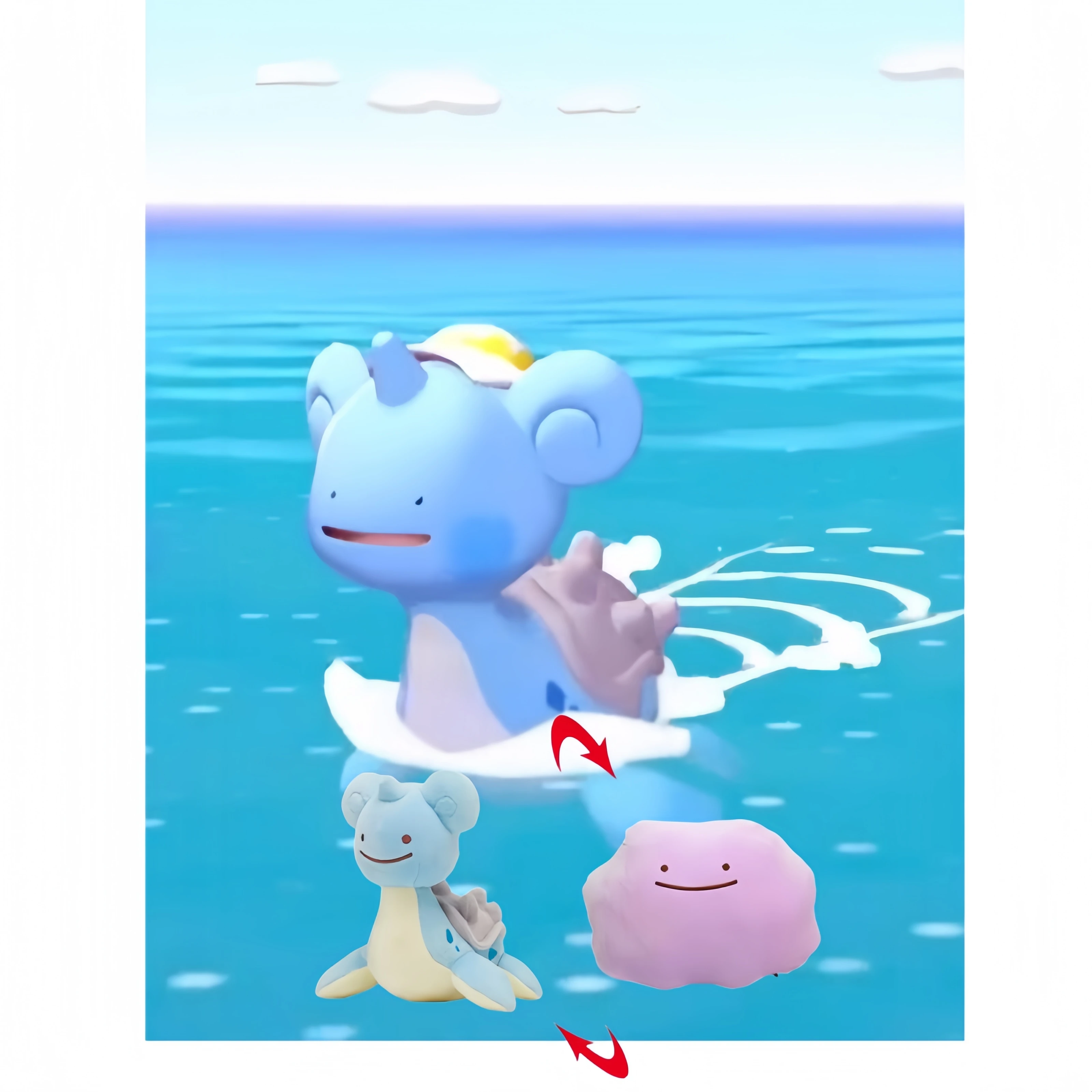 

Pokemon Lapras Flip Peluche Dragonite Flip Peluche Pikachu Plush Ditto Double Sided Flip Reversible Toy Kid Xmas Gift