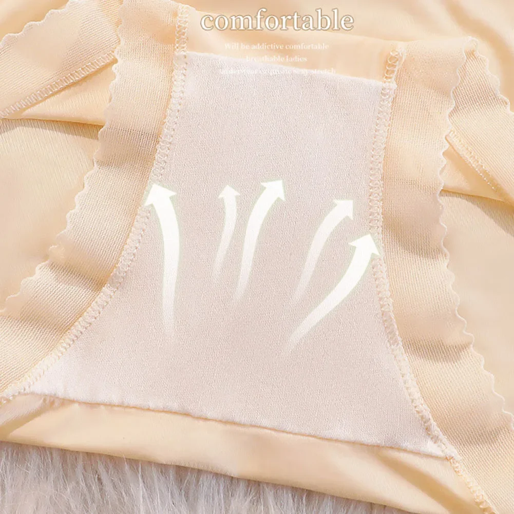 Fashion Lightweight Women's Ice Silk Lingerie Quick Drying Triangle Underwear Transparent Summer Ladies Briefs Shorts