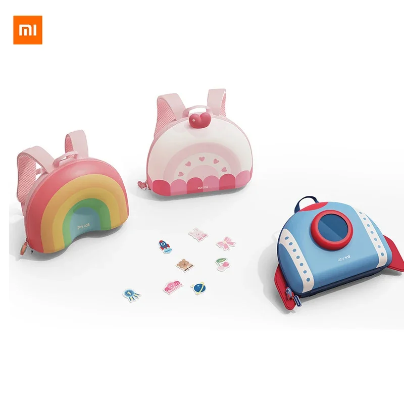 Imagem -03 - Xiaomi Bolsa de Escola dos Desenhos Animados Alunos da Escola Primária do Jardim de Infância Mochila Respirável Proteção Ridge Ombro Bolsa de Escola do Bebê