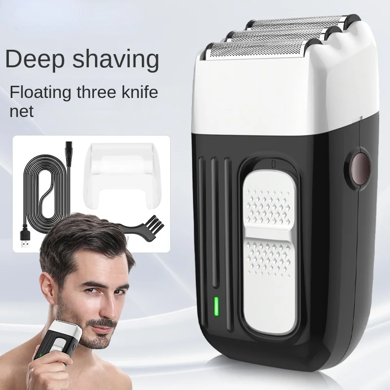 

Men electric shaver 3-bit reciprocating razor head hair clipper whitener