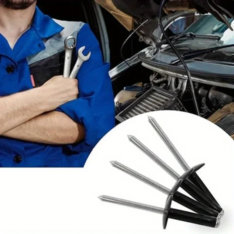 50pcs Black Silver Aluminium Trifold Blind Rivets Large Flange Rivets Aluminium Bulb Blind Rivet DIY Car Inner Decor Dia 3/16