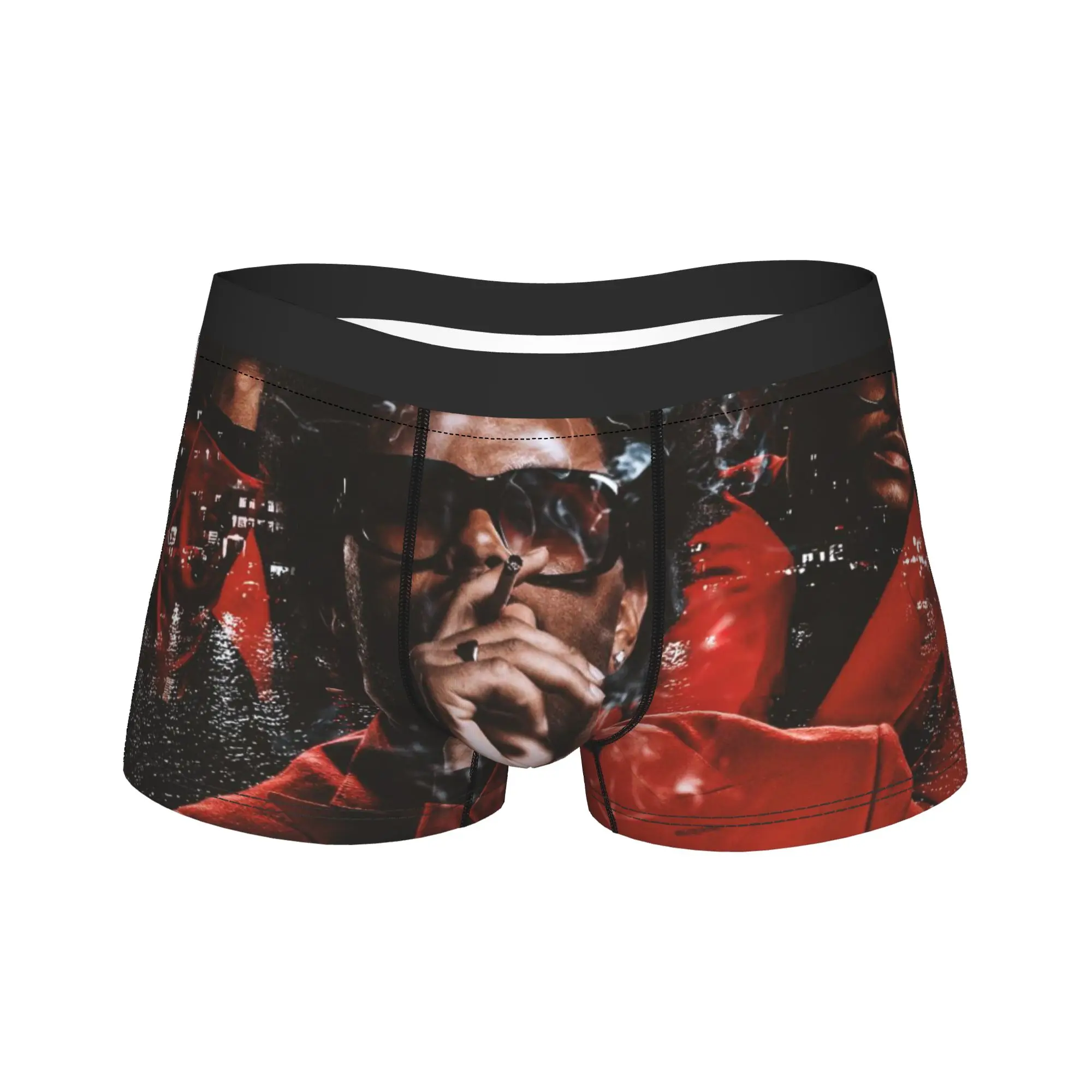

Men's The Weeknds Rapper Singer Long Underwear Novelty Boxer Briefs Shorts Panties Male Breathable Underpants M-XXL