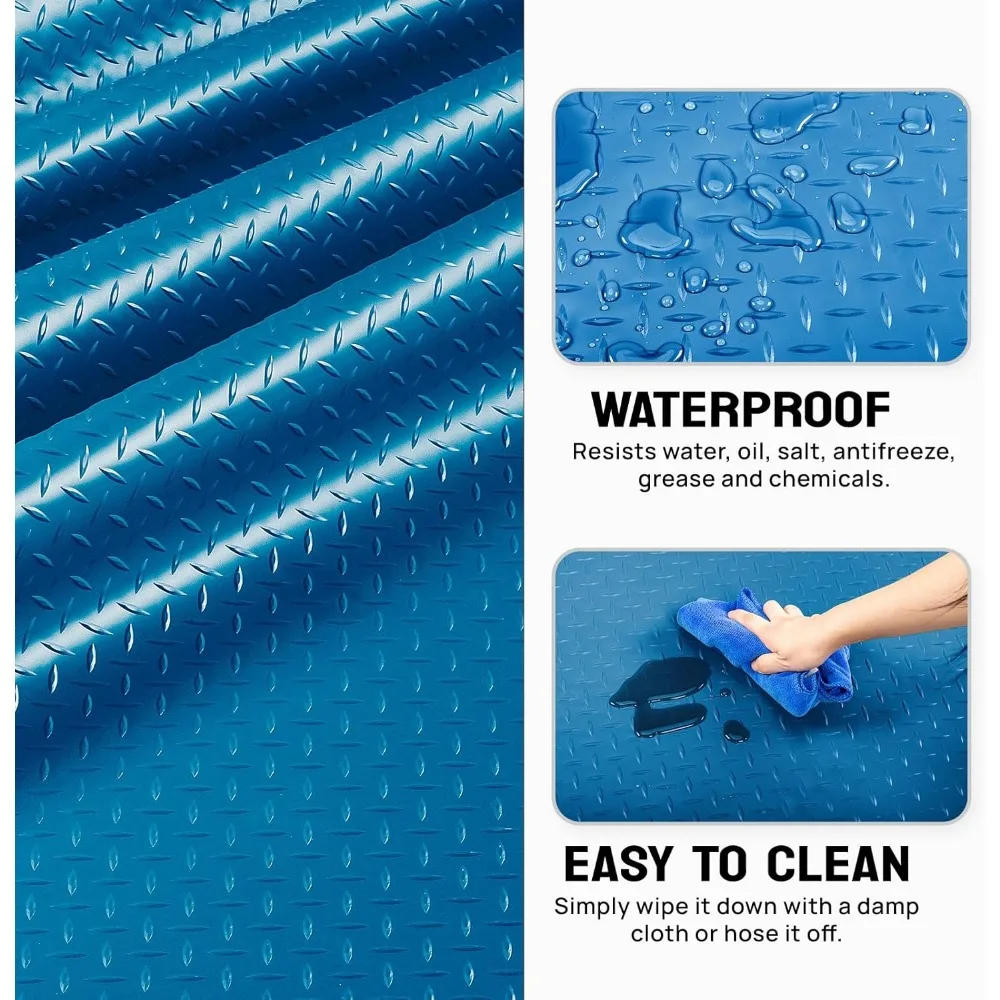 حصيرة أرضية جراج PVC ذات لوحة ماسية سميكة - لفة 7.5 × 17 قدمًا لمنطقة السيارة والوقوف السيارات #3