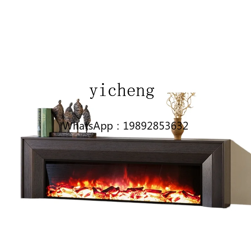 

Vintage TV Cabinet Household Minimalist Console Tables Electronic Simulation Flame Fireplace Curio Cabinet
