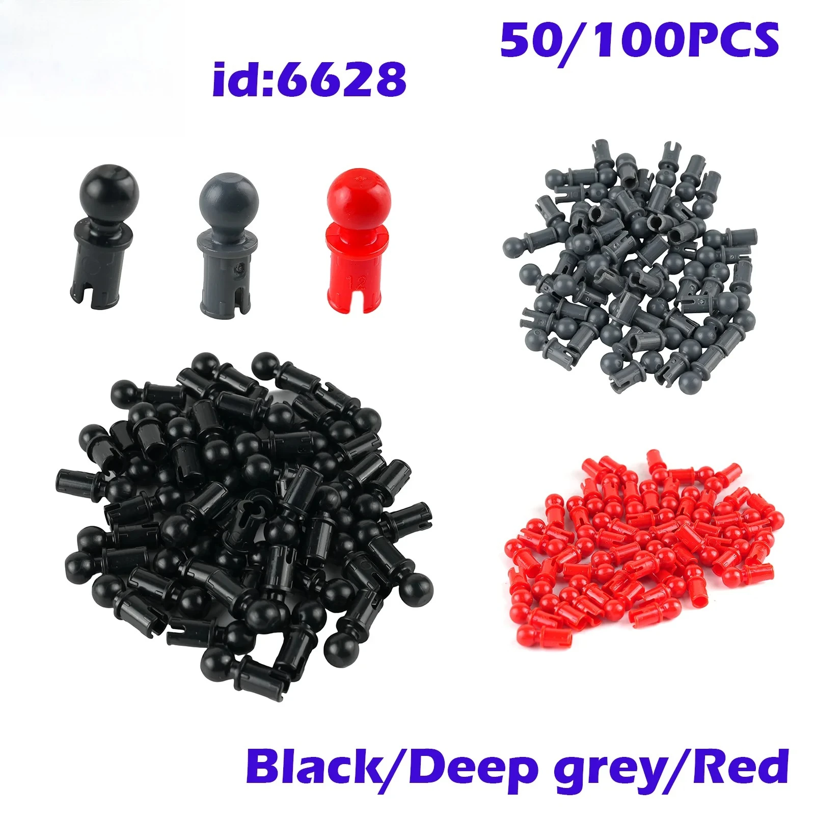 

50/100 шт. 6628 1x2 Шарнирные штифты для конструкторов, детали с шаровым шарниром, совместимые с MOC-блоками, игрушки, совместимые с 66906