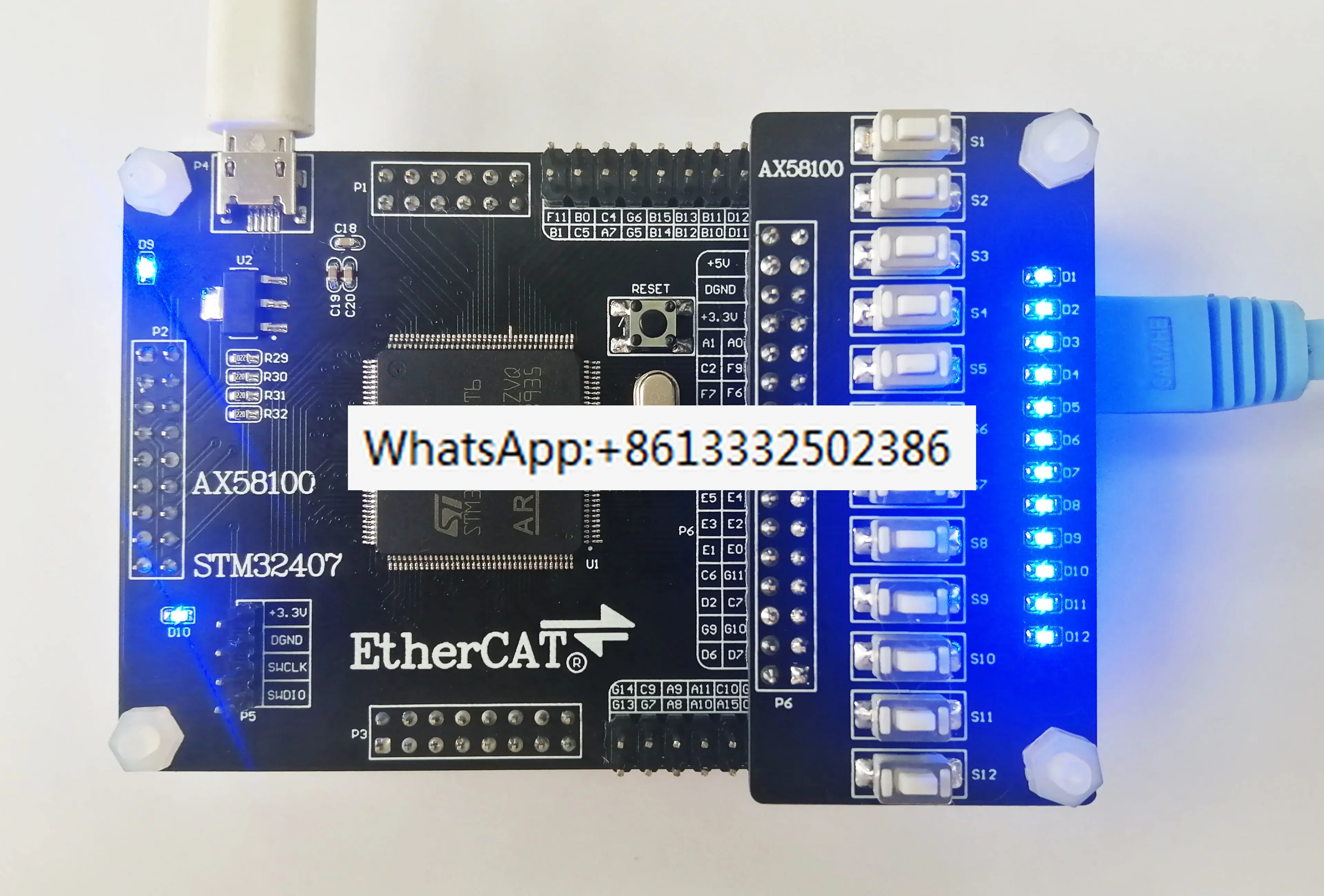 AX58100 AX58100 slave station AX58100 development board EtherCAT slave station 32IO CIA402