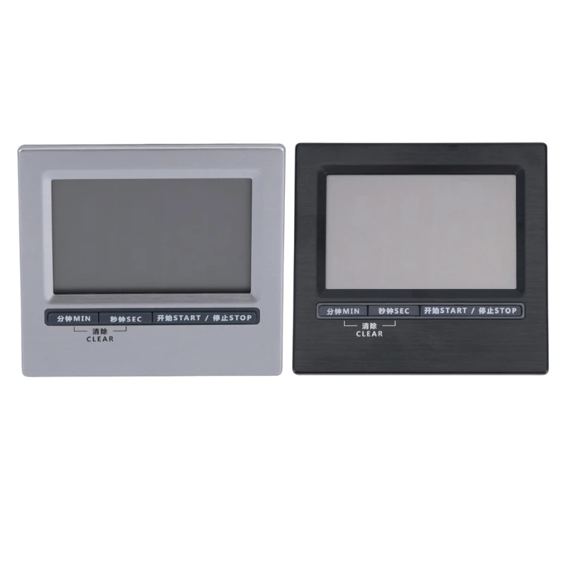 Large Screen Kitchen Timer Digital Count Down Clock with LCD Display For Baking Study Sports ABS Aluminum 37JD
