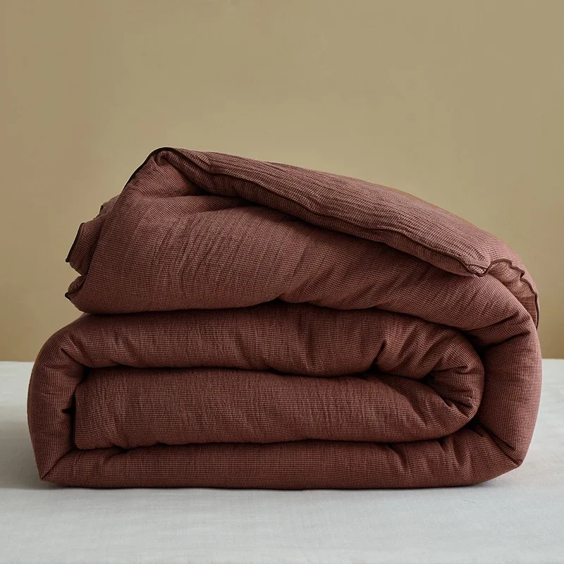 Summer Quilts Pure Cotton Houndstooth Gauze Soybean Fiber Filling Comforters Double Bed Blanket Air Conditioning Quilt For Bed
