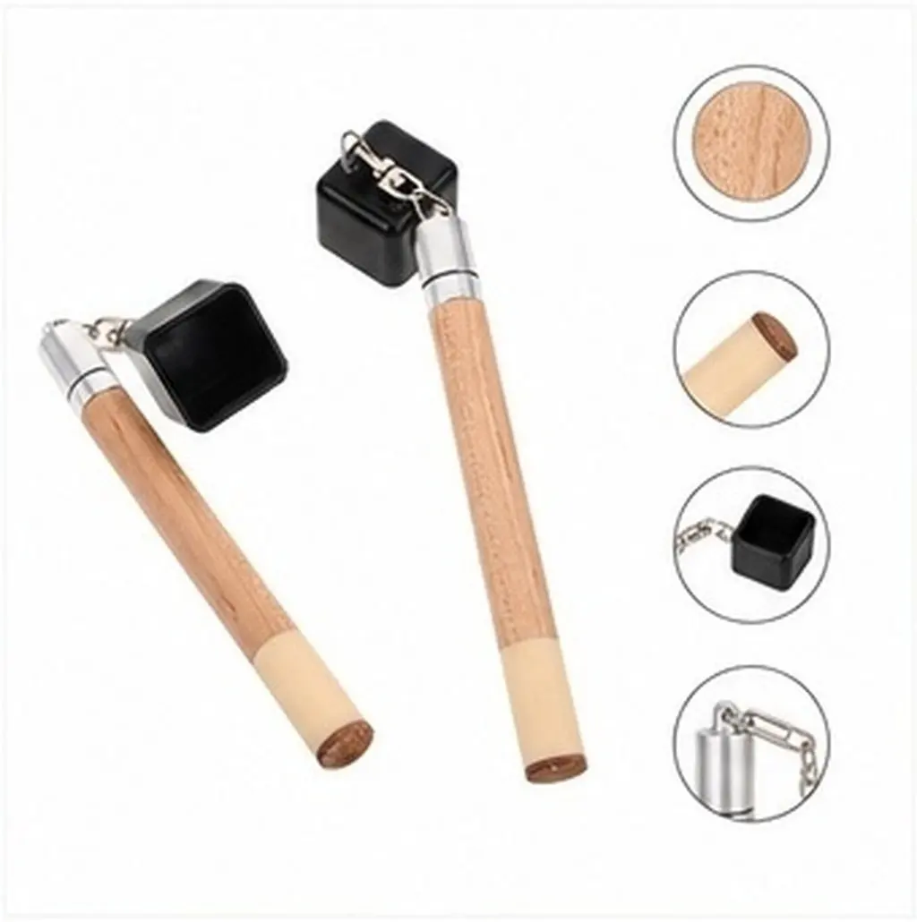 2Pcs Highend Wooden Billiards Chalk Holder with Tip Pricker Portable Cue Accessory for Pool Snooker Maintenance Stylish Finish