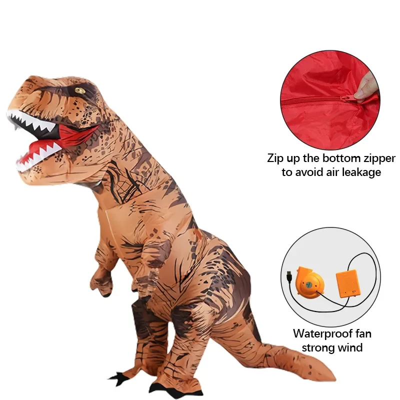 

Надувной костюм на Хэллоуин, реквизит для вечеринки T-Rex, косплей, динозавр, надувной костюм, игрушка для ролевых игр и праздничных развлечений