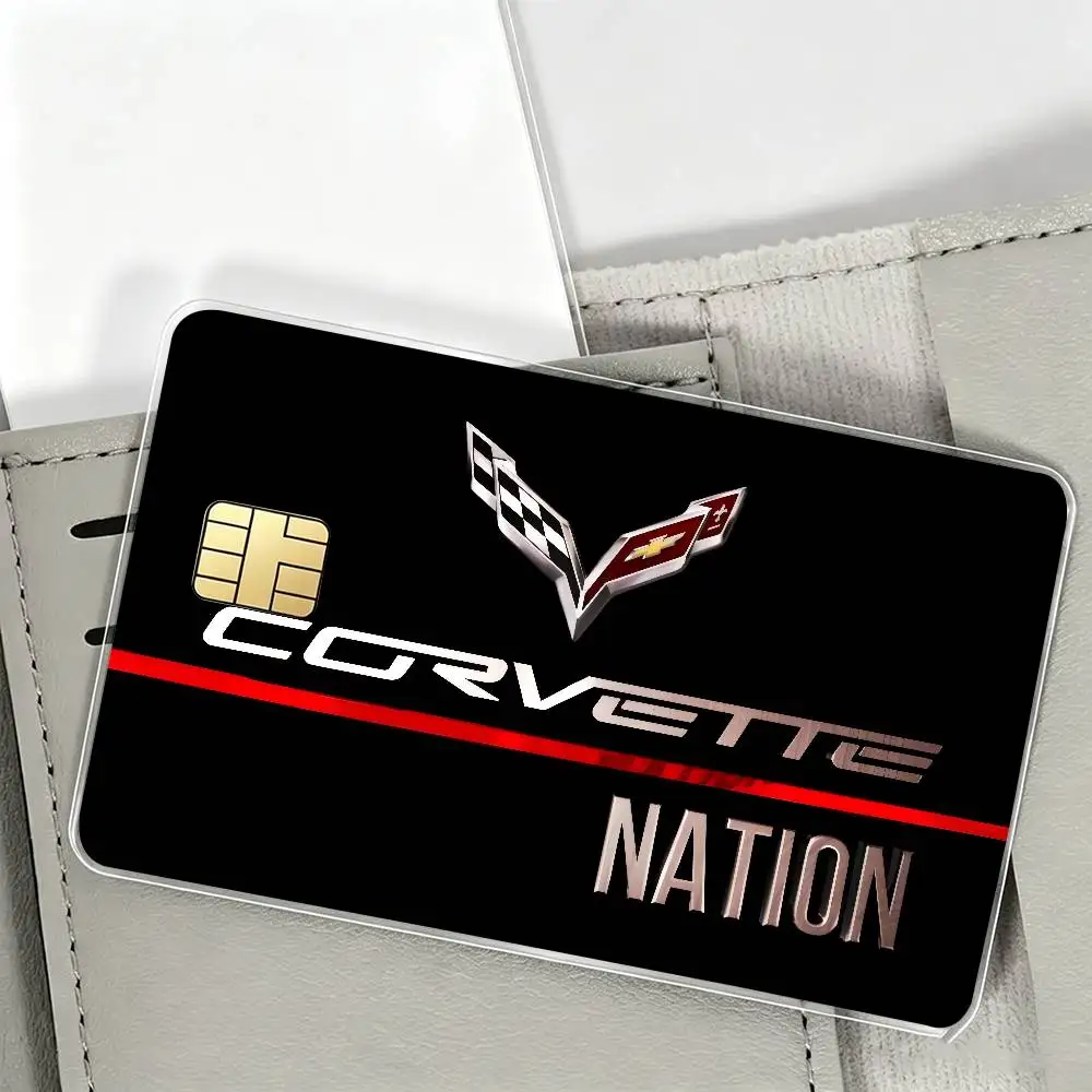 LOGO C-Corvette Diy   Spend or Save Funny Shell Ultra Thin No Fade Sticker Cover Film for Debit Credit Card