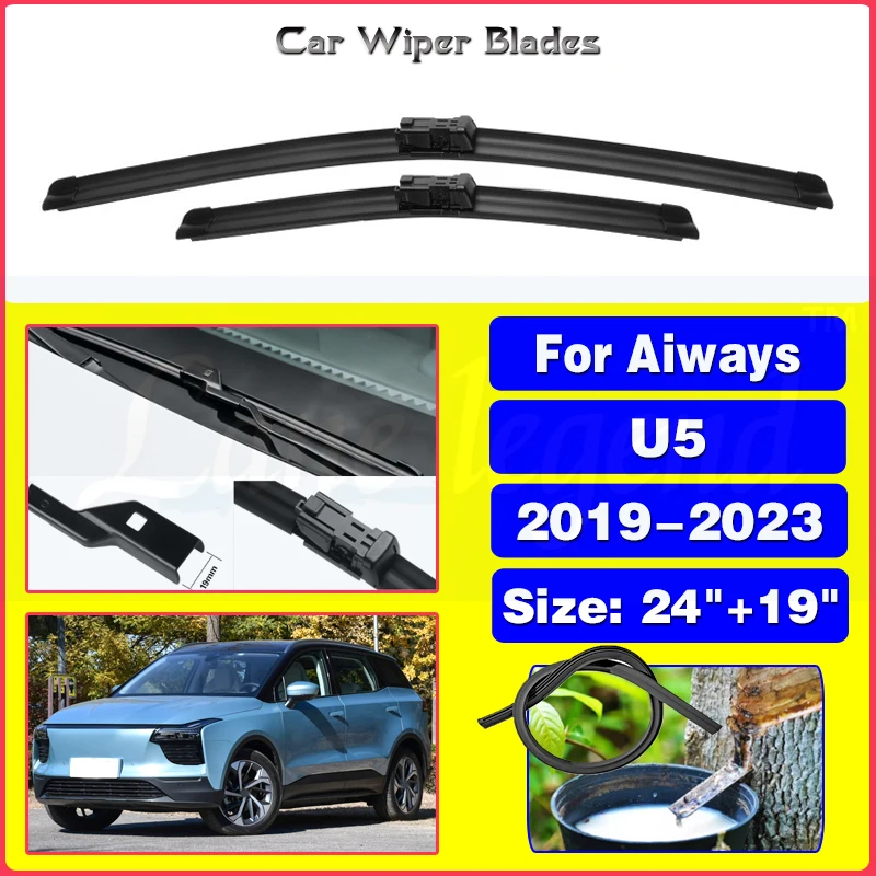 

Front Wiper Blades For Aiways U5 2019 2020 2021 2022 2023 Windows Windscreen Windshield Brushes Cutter Car Accessories 24"+19"