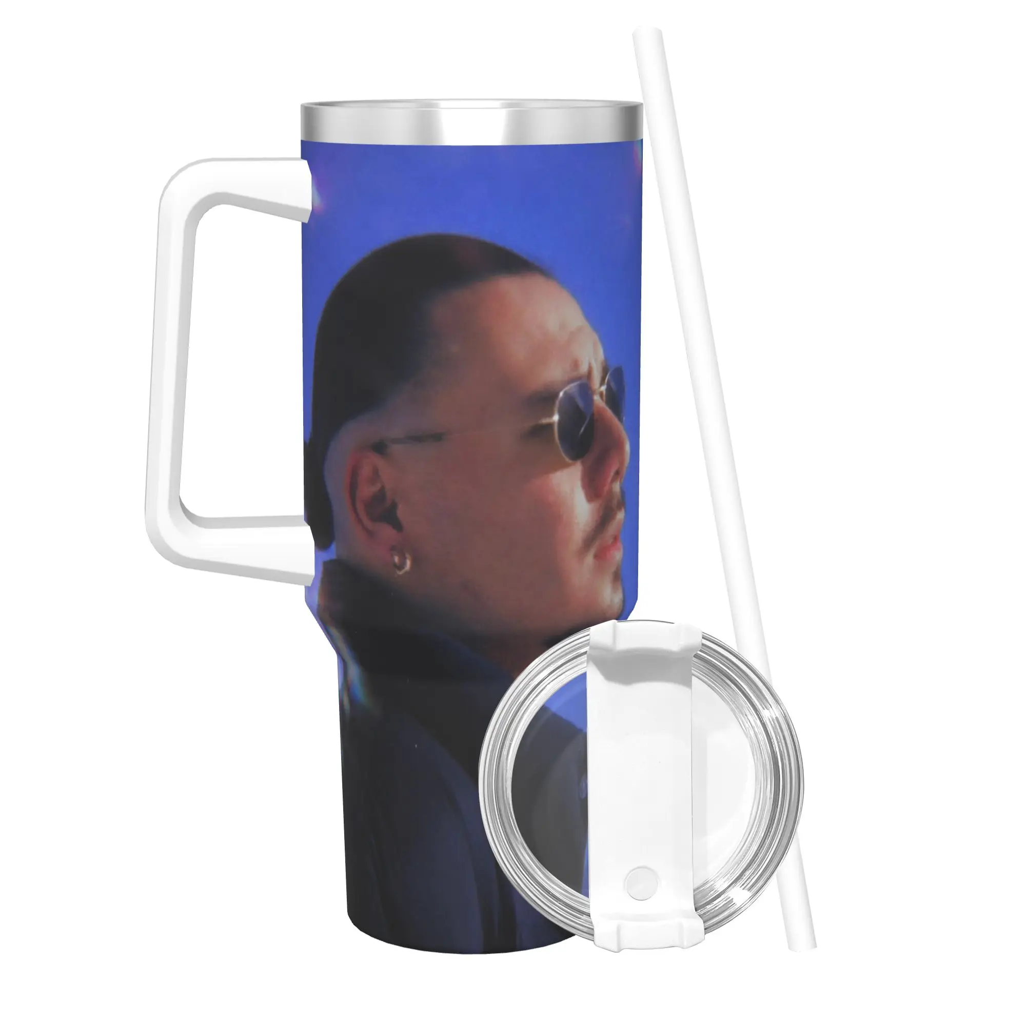 Apache207 Rapper Tumbler With Straw  Stainless Steel Mugs Cup Double Wall Vacuum Insulated for Cold Or Hot 40oz