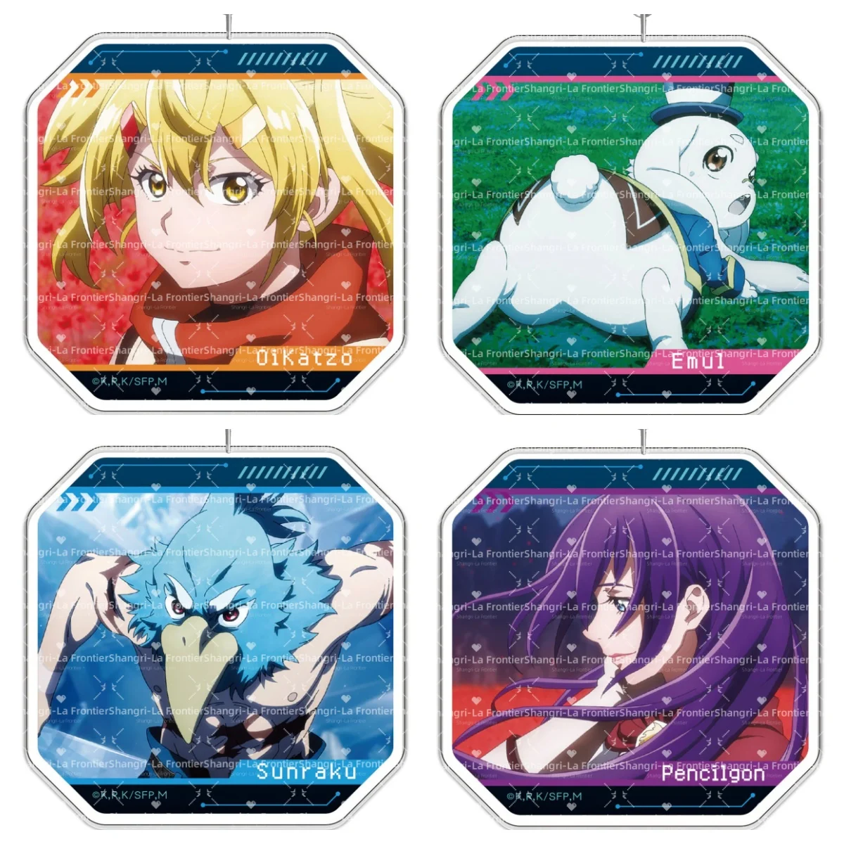 Juego Anime Shangri La Frontier Sunraku SAIGA-0 colgante llavero de coche bolsa accesorios joyería llavero acrílico figuras regalo firend