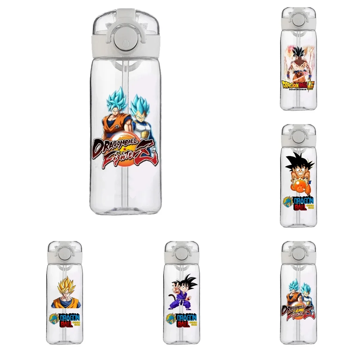 Dragon Ball Tragbarer Wasserbecher Goku Vegeta Anime Hochwertiger Plastikbecher für Jungen und Mädchen Cartoon-Trinkflasche für Schüler Neues Geschenk