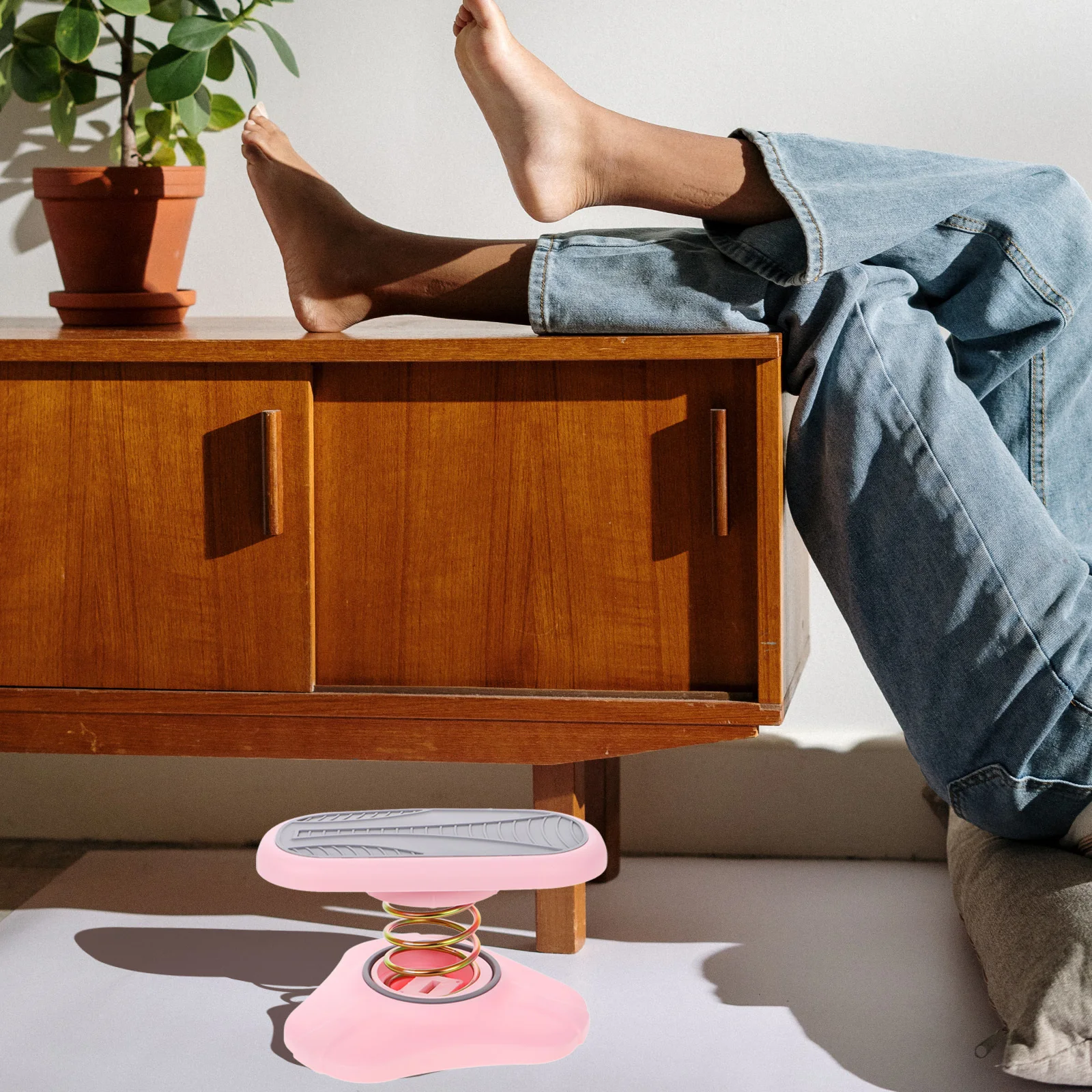 2 قطعة مسند قدم قابل للتعديل تحت المكتب مسند قدم مريح وردي لمكتب الكمبيوتر المنزلي كرسي دعم الروك مكتب الألعاب طائرة #5