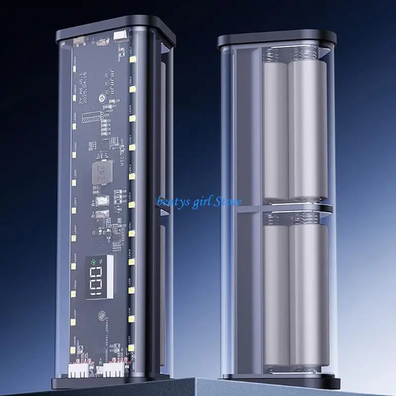 

C7AB Customizable 6 Cell 21700 Battery Chargers With See Through Housing And Fast Charging Capability For Mobile Devices