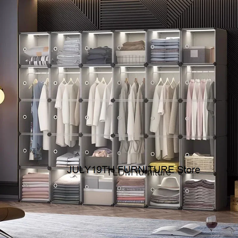 Simple Cabinet Wardrobe Partition System Organizer Bedroom Wardrobe Storage Clothes Cube Door Cheap Guarda Roupa Salon Furniture