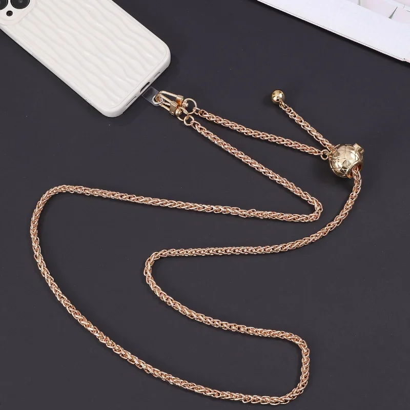 

Gold Silver Iron Chain Aluminum Chain Adjustable Length Diagonal Span Mobile Phone Pendant