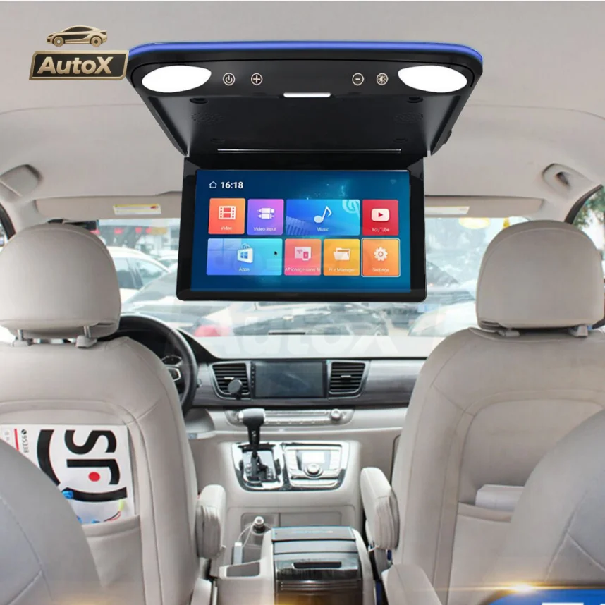 Auto X 11.6 / 13.3 / 14 Inch Car Monitor 1080P Video HD IPS Wide Screen Ultra-thin Mounted Car Roof Monitor Player Built HDMI in