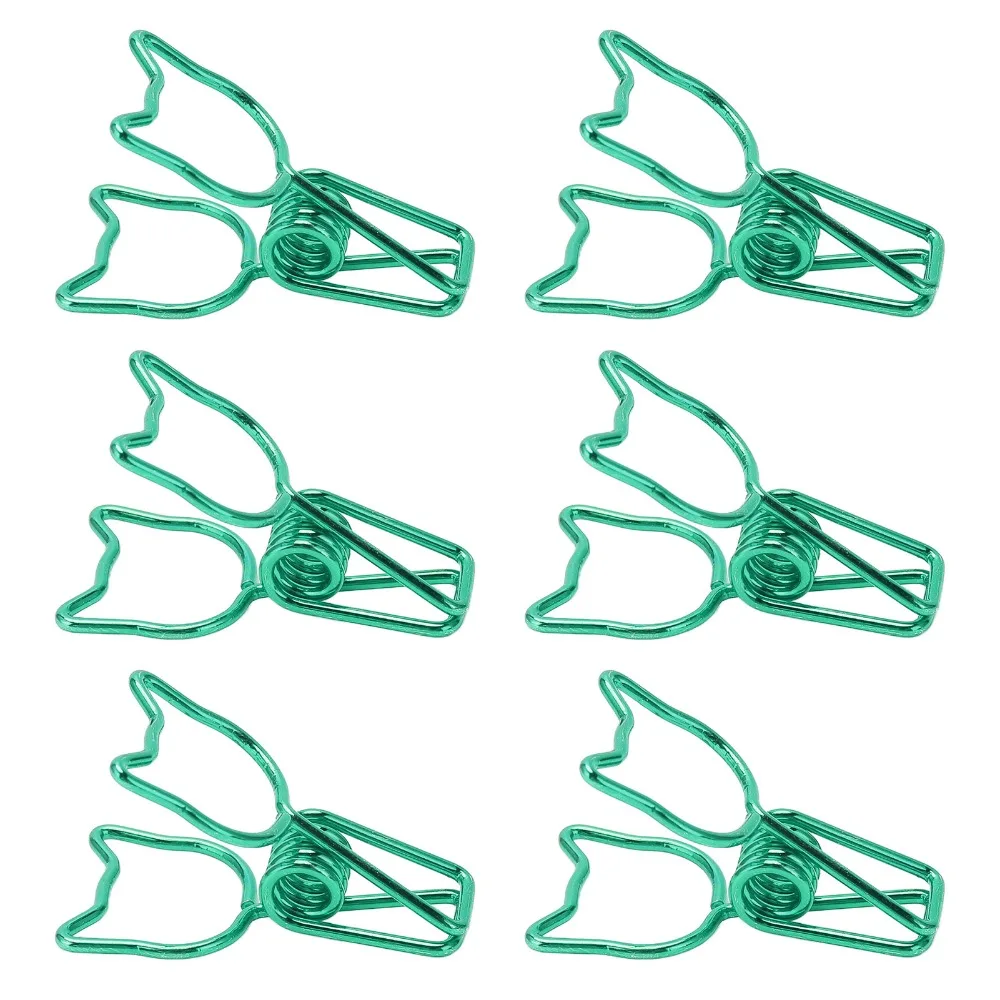 100Pcs Green/Red Kitten Binder Clips Kitten Shape Cute Cat Binder Clamps 30*15mm Animal Style Hollow Binder Clips Notes Papers