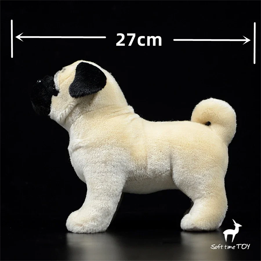 Pug Plush Toy High Fidelity Puggle Plushie Pekingese Pugs Dog Peluche Lifelike Stuffed Animals Simulation Doll Kawai Toy Gifts