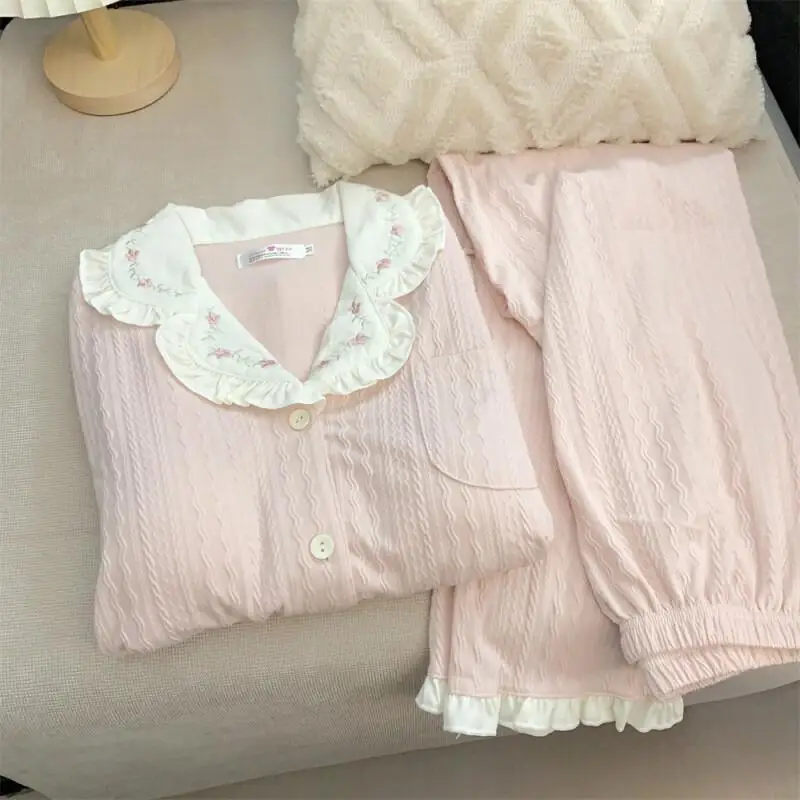 

Women's Pajama Set Comfortable Sleepwear New Nightgown Sweet Loose Princess Style Spring Autumn Winter Long Sleeved New Style
