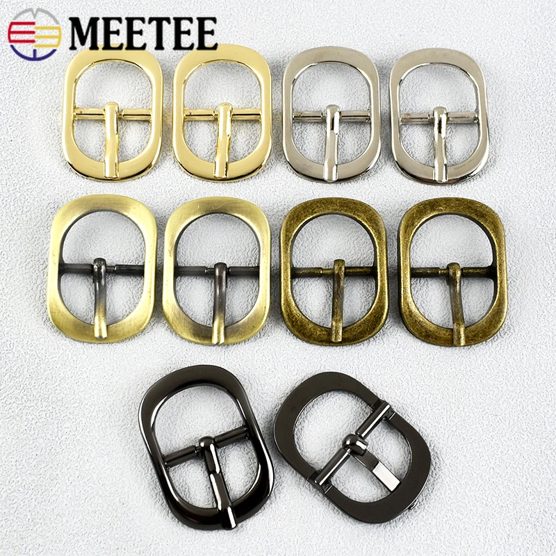 

Meetee 2/5/10Pcs 20mm Metal Pin Buckles for Bag Strap Belt Shoes Adjust Roller Webbing Clasp Hook Leather Handware Accessories