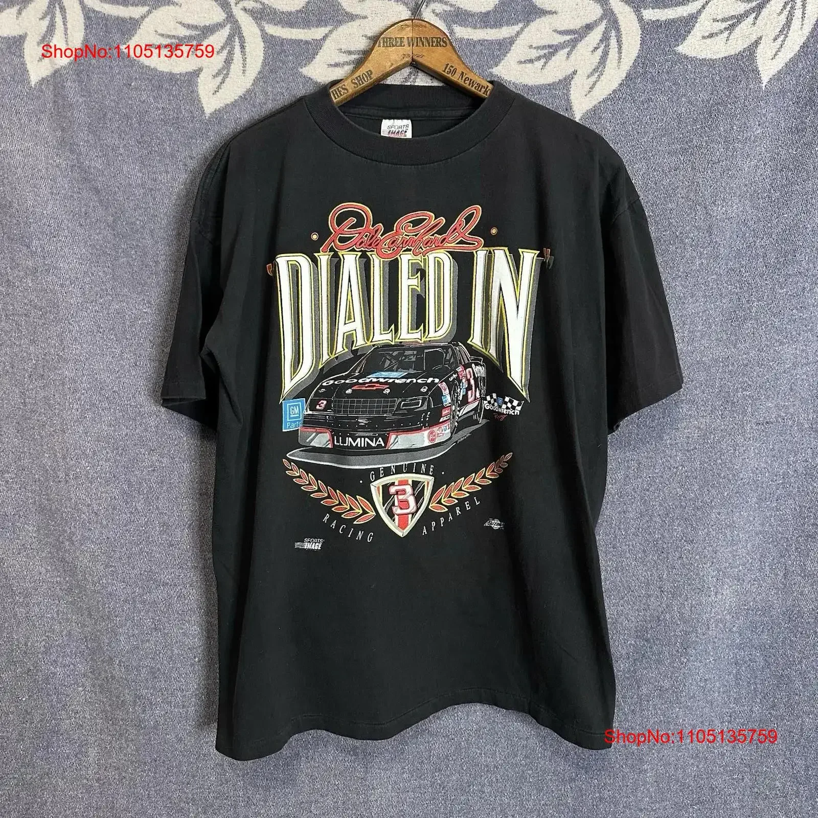 Dale Earnhardt Vintage Dialed In T Shirt Sports Image 90s Large vintage Washed Comfortable designer clothes Soft Slightly