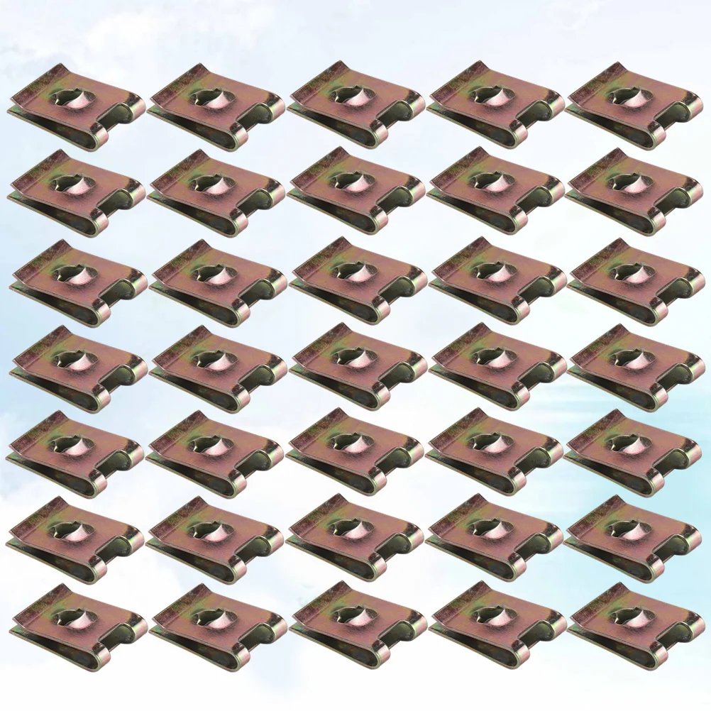 

50Pcs U Clip Nut High Strength Manganese Steel Fasteners for Motorcycle Fairing Bodywork Panel Trim Fixing U Nut Spire Clips