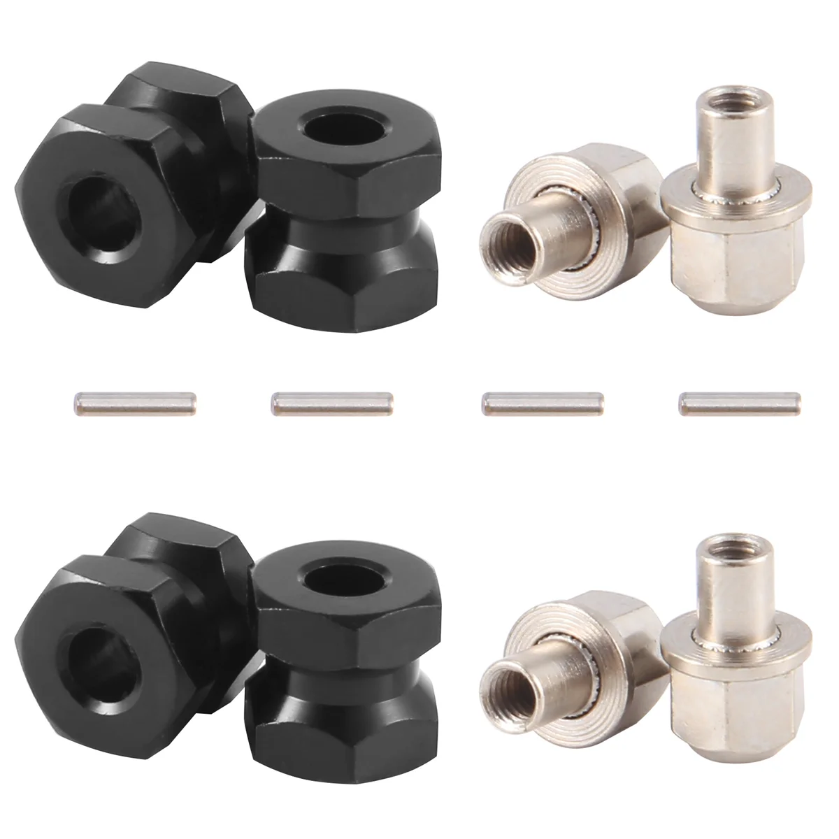

X65A_12mm Hex Wheel Hub Adaptor 12mm Extension Combiner Coupler Black