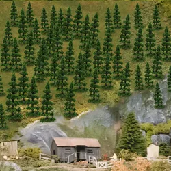 Layout ferroviario modello 100 pezzi scala 1:160 N alberi verdi 50mm scenario Diorama TC50