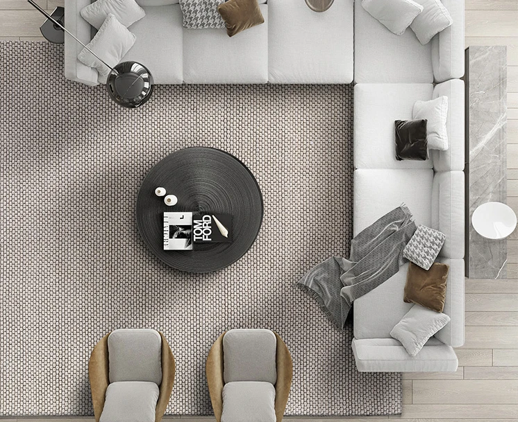 Imported carpet living room bedroom wool simple luxury high-grade solid color India