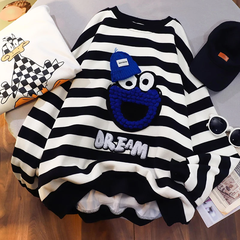 

Real Shot Pearl Air Layer Korean Version Crew Neck Sweater Women's Clothing