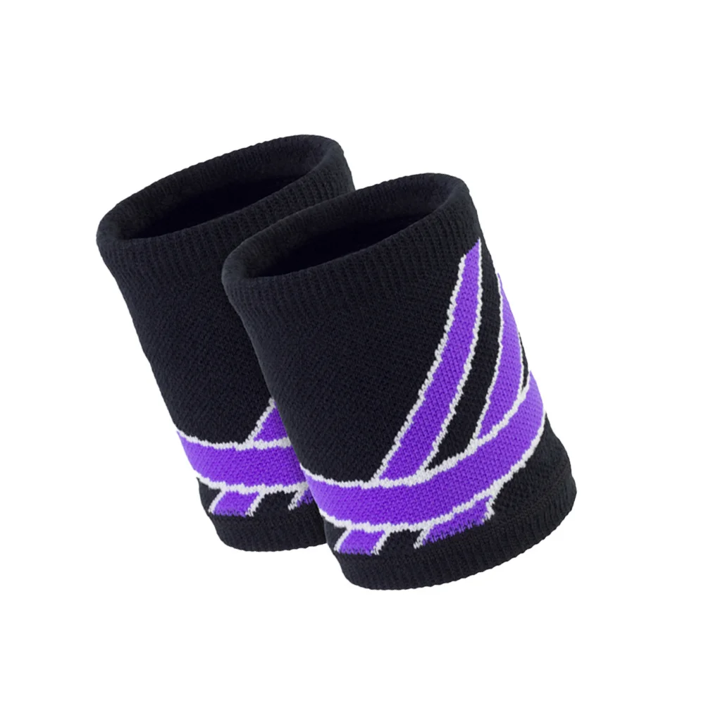 

Pair Breathable Fitness Wristband Elastic Protective Wrist Cuff for Basketball Training Sports Wrist Guard Purple
